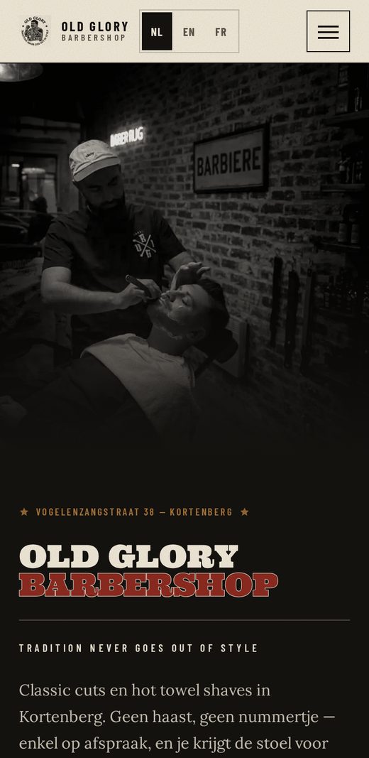 Old Glory Barbershop op smartphone